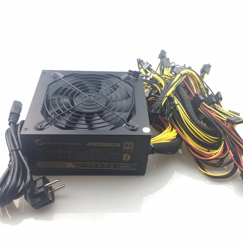 free ship Computer Mining Power 1800W psu PC Power Supply support 8 card for Miner High quality Power supply For BTC ETC ZEC