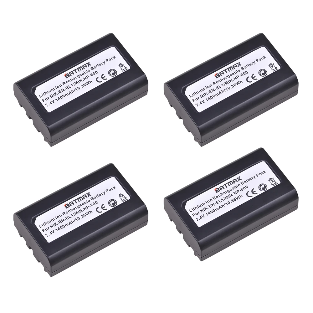 Batmax 1400mAh EN-EL1 NP-800 Replacement battery for Nikon Coolpix 500 775 880 885 990 995 4300 4500 4800 5000 5400 5700 8700