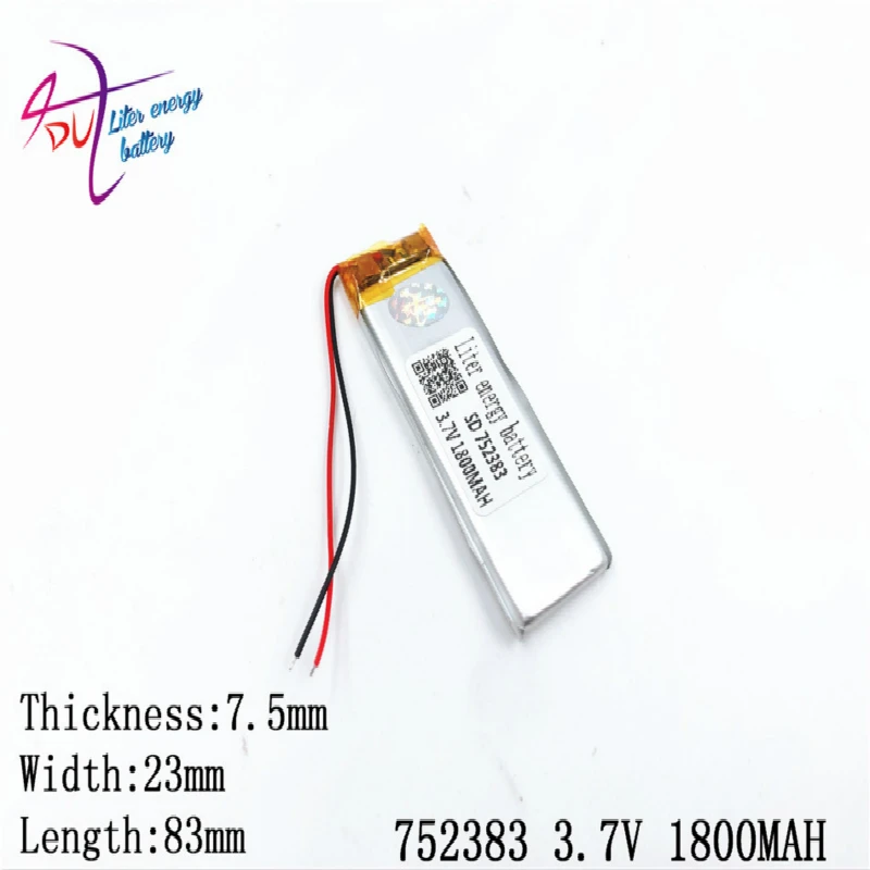 

10 pcs 3.7V 1800mAh Lithium Polymer LiPo Rechargeable Battery For PAD GPS Vedio Game E-Book Power Bank model: 752383 752585