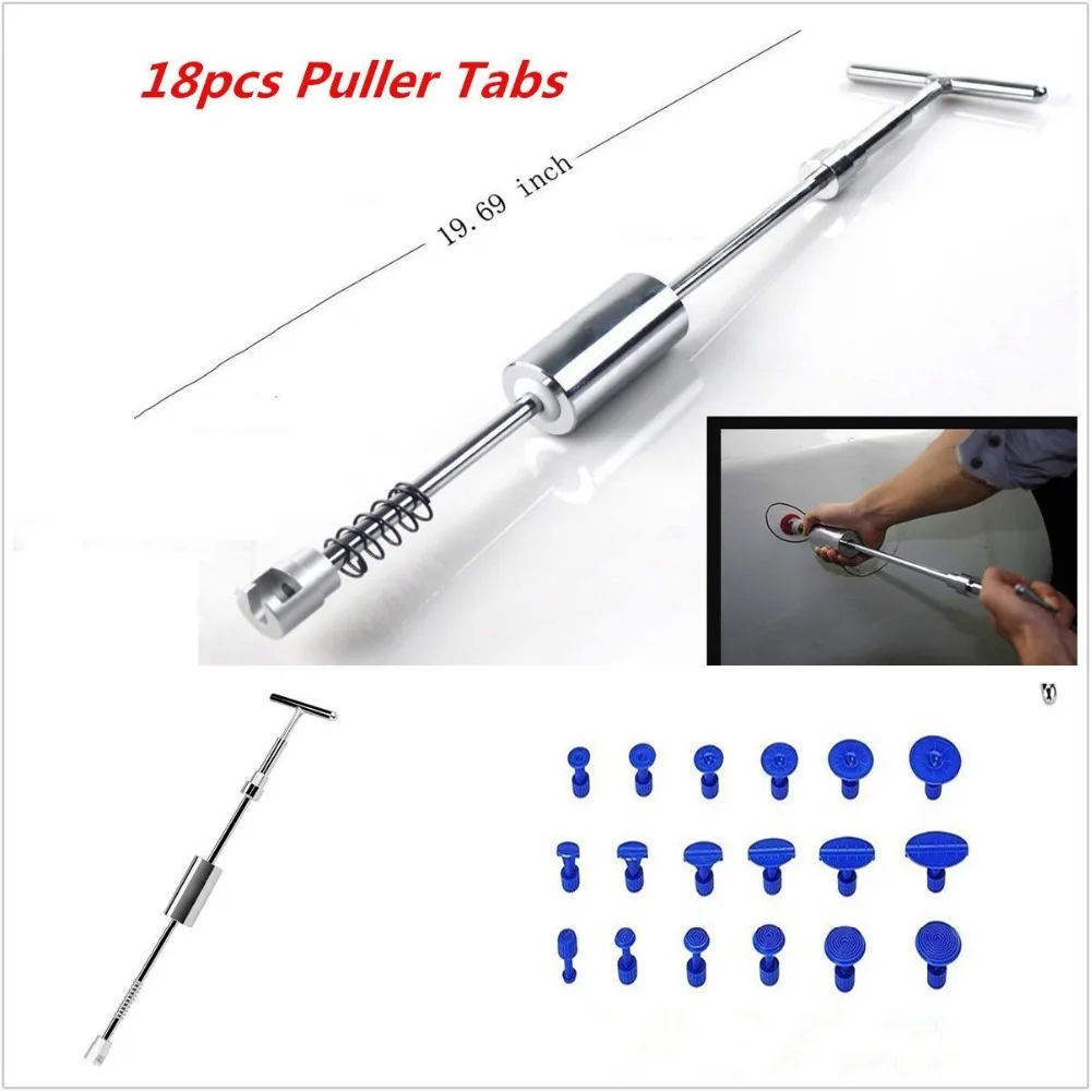 

PRO Slide Hammer Glue Puller 18 Puller Tabs Body PDR Paintless Dent Repair Tools