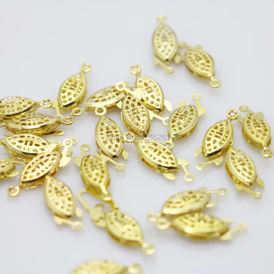 

5PCS Gold-Color Fittings Clasp For Necklace Accessory Metal Reticular Hardware Ornaments Machining Metal Part Snap Girl Jewelry