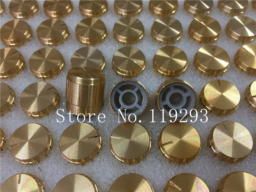 

[BELLA]The new supply work fine aluminum knob 15MM * 16MM gold ( Flower axis ) potentiometer knob--100PCS/LOT