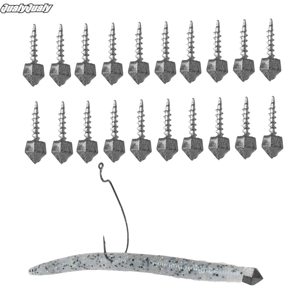 QualyQualy 20pcs Insert Lead Sinkers 1g 1.5g 3g Fishing Weight Sinker Freshwater Saltwater Lead Weights Fishing Accessories