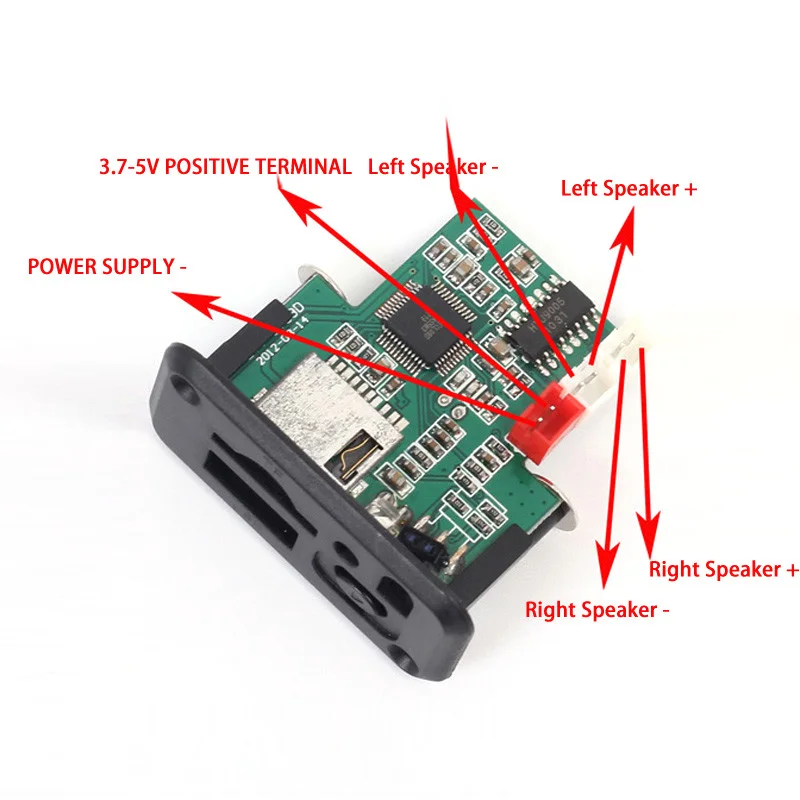 Placa de áudio amplificadora usb, alto-falante com fio de controle remoto mini 5v mp3 placa decodificadora 3 w * 2 módulo de decodificação mp3 wav u disk tf cartão