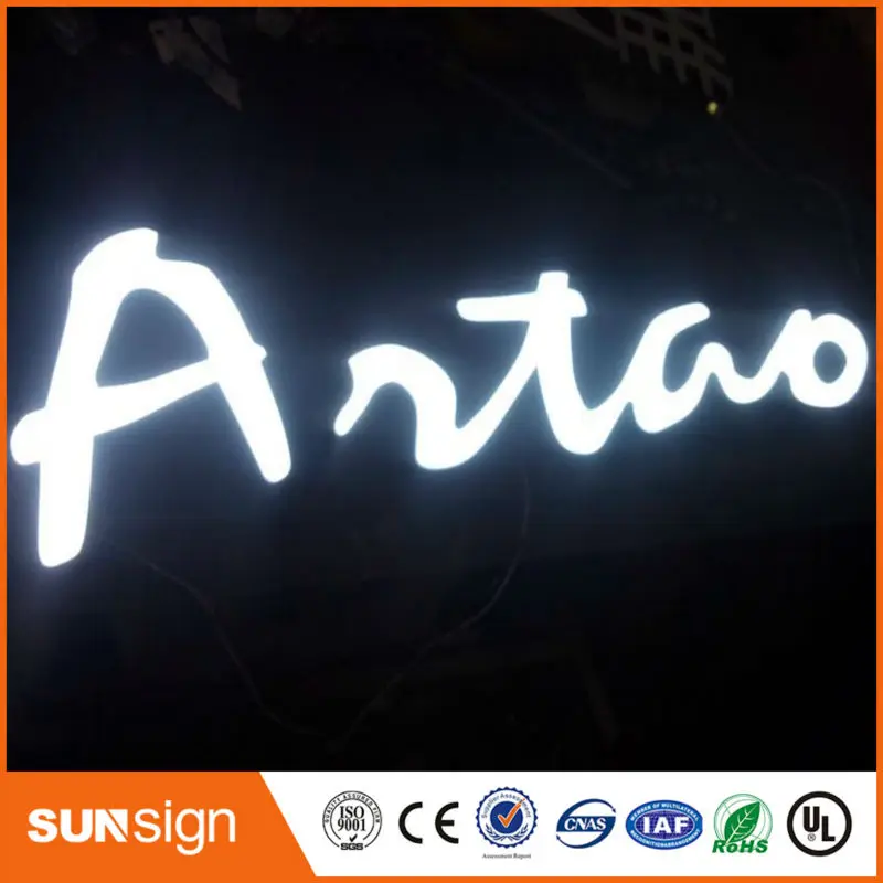 wholesale illuminated letter signs led super shining epoxy resin sign