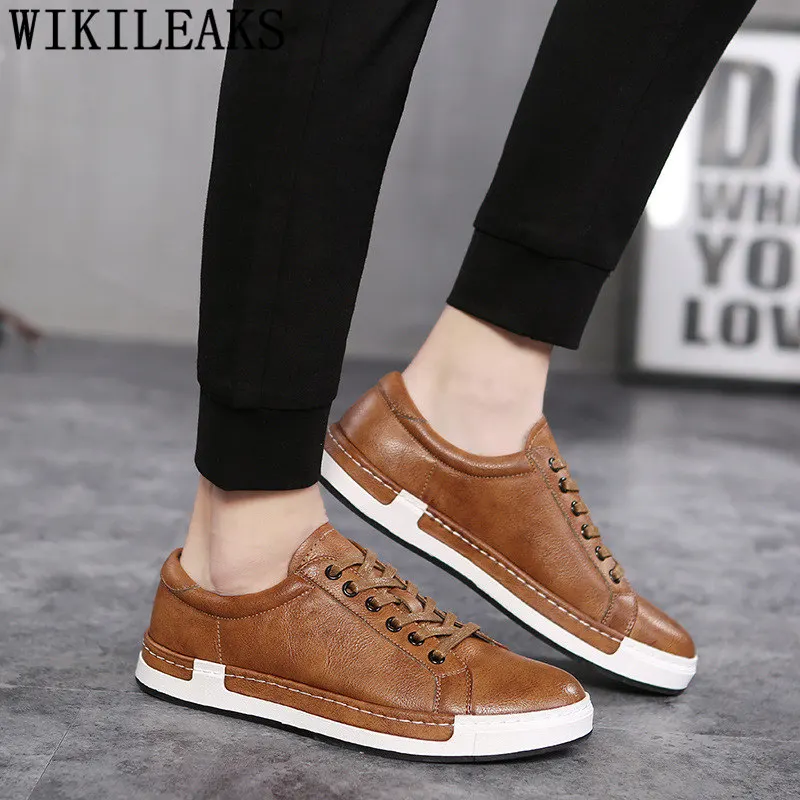 Leather Shoes Men Sneakers Luxury Brand Mens Casual Shoes Hot Sale Black Sneakers Designer Shoes Men High Quality Erkek Ayakkabi