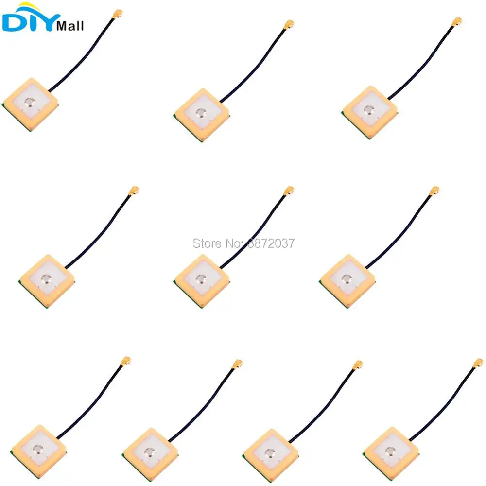 10 pz/lotto 2dBi 15x15x6mm Guadagno GPS Passivo Antenna IPX uFL Filo Extention Cavo per il GPS modulo di navigazione