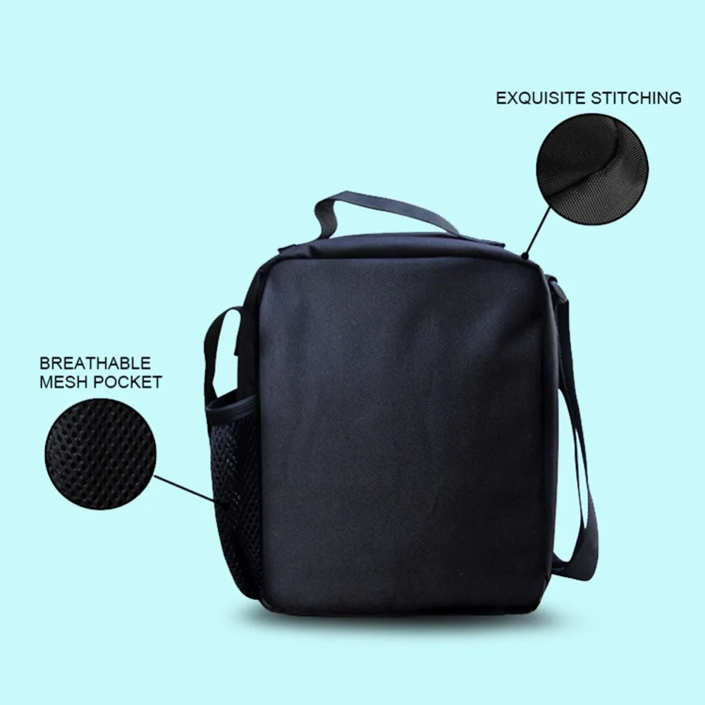 3D Unicorn Kids Lunch Bag Durable Insulated Lunchbox Small Black Lunch Box for Children Boys Customized cooler Bag