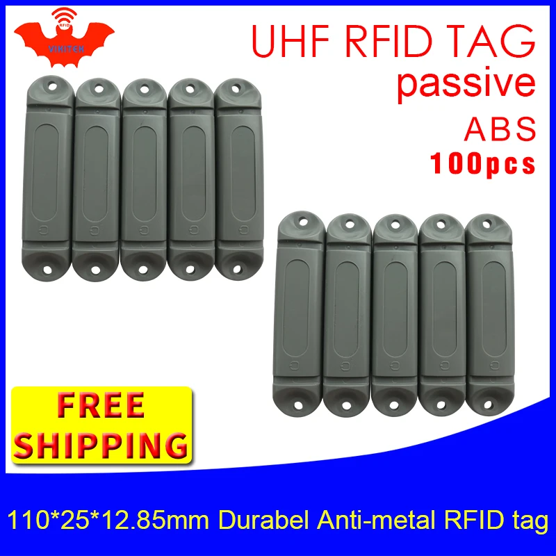 UHF RFID metal tag 915m 868m 110*25*12.85mm 100pcs free shipping durable ABS steel buttress piling smart card passive RFID tags