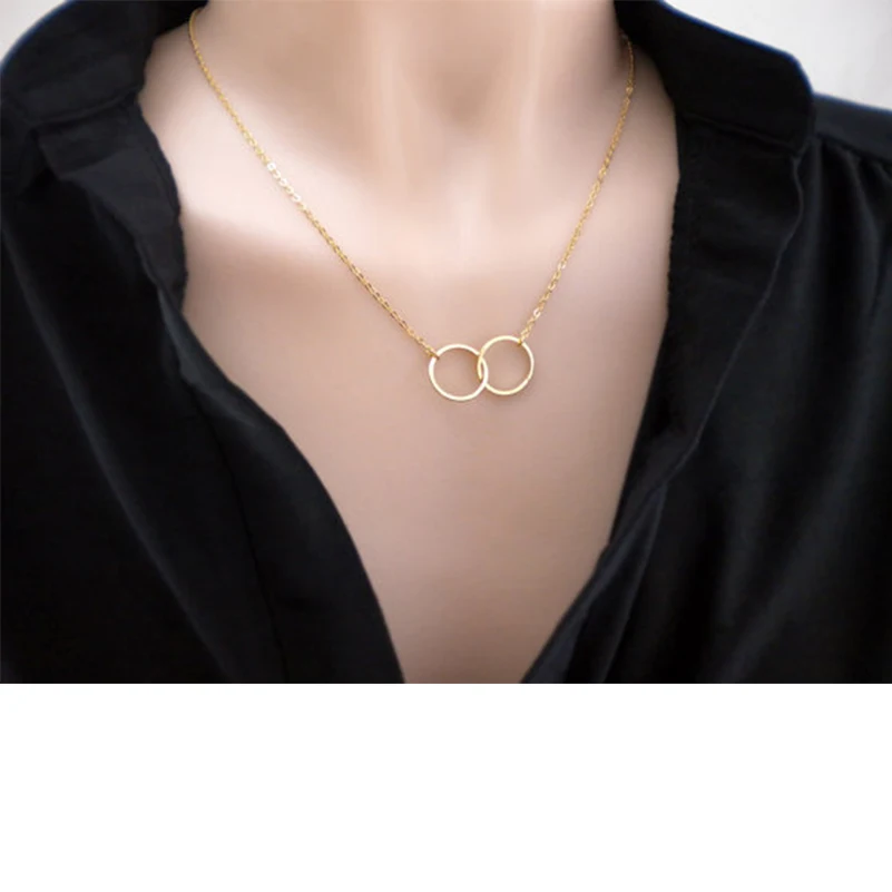 Shuangshuo Circle Women Pendant Necklace Women Long Silver Color Chain Collier Femme Punk Jewelry Collar Necklace for Gilrs