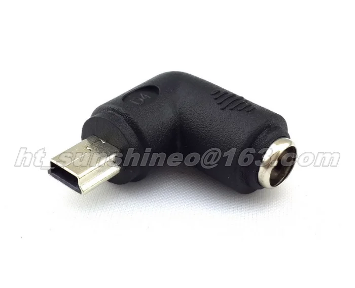 30PCS/LOT  Mini USB Male Plug to 5.5mm x 2.1mm Female Jack DC Power Adapter