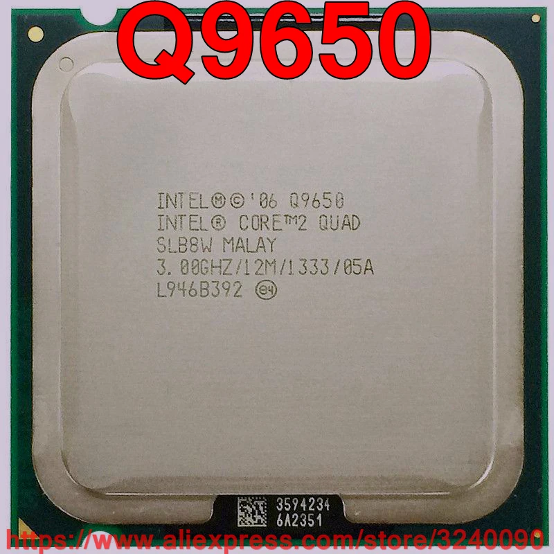 Processador intel quad core 2, processador intel quad q9650 3.00ghz/12m/1333mhz, soquete quad-core 775 frete grátis, envio rápido