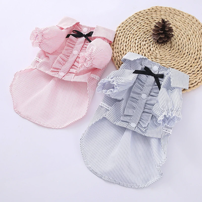 Soft Puppy Dog Clothes Summer Pet Dress for Small Dogs Cats Shih Tzu Sphinx Dresses Shirts Cat T-shirt mascotas Skirt Clothing