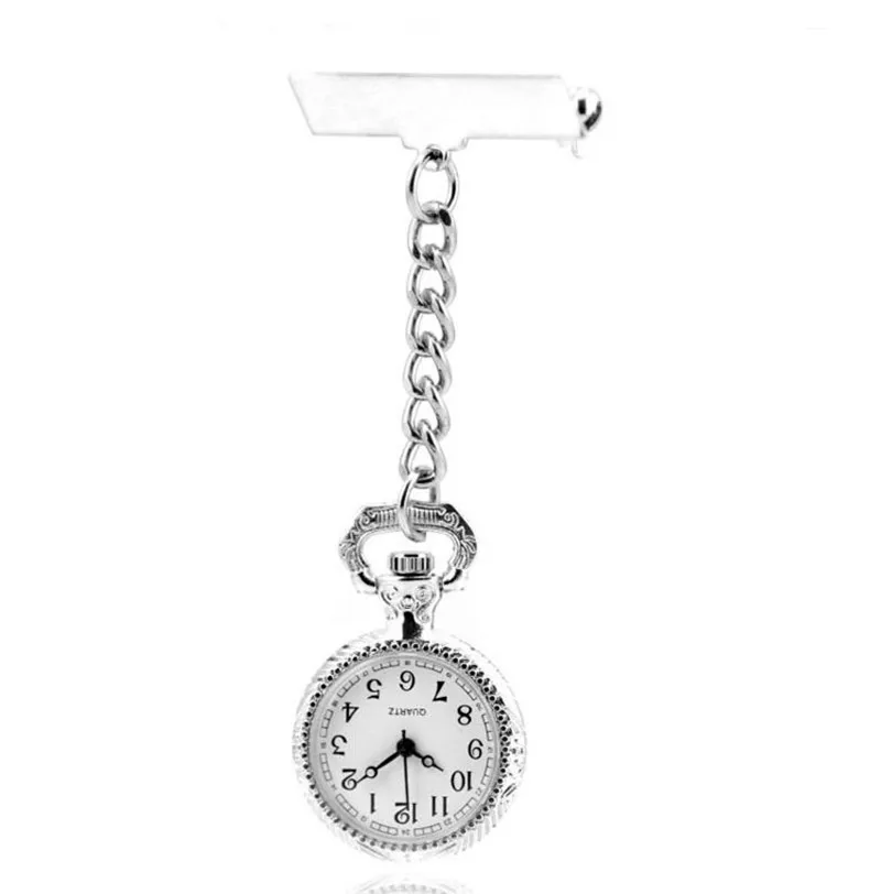 Fashion New Silver Nurse Brooch Clip Quartz Fob Pendant Women Ladies Female Girls Hanging Pocket Watch Decoration Watches Gift