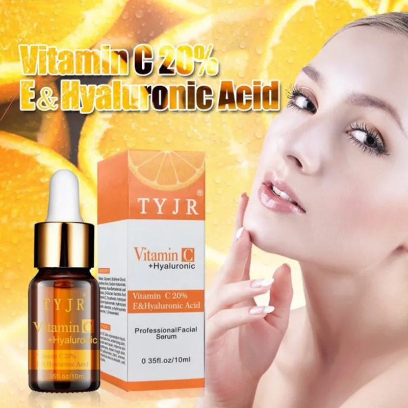 

5Pc TYJR Vitamin C Serum Liquid Freckle Removal Acne Scars Hyaluronic Acid Anti-wrinkle Vc Face Serum Fade Dark Circles No Box