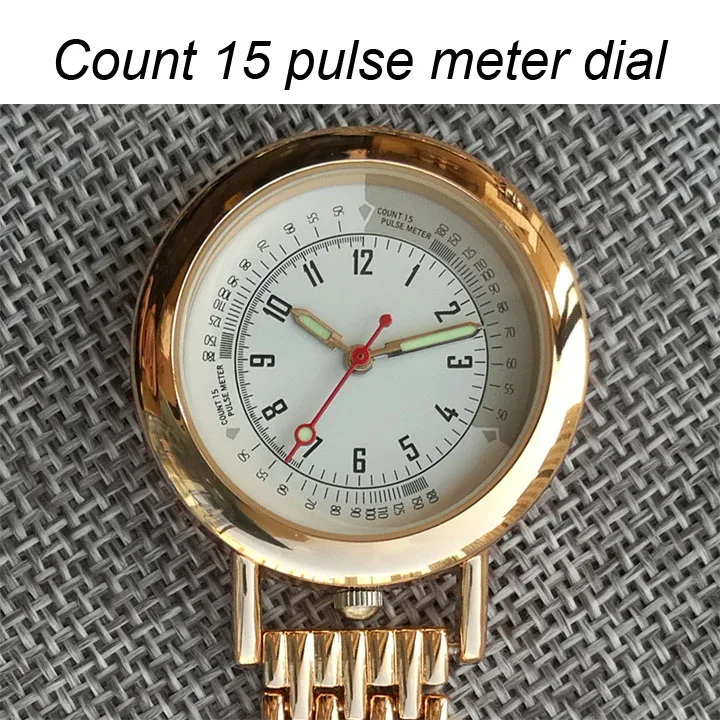 Personalized Your Name LOGO Engraved Pin Brooch Count Pluse Meter Dial Luminous Hand Doctor Clock Fob Nurse Pocket Watch