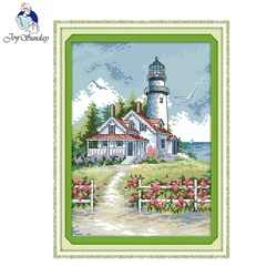 Radość niedziela styl sceniczny latarnia morska strona główna dekoracje ręcznie zestawy rzemieślnicze cross stitch dla dzieci festiwal prezent