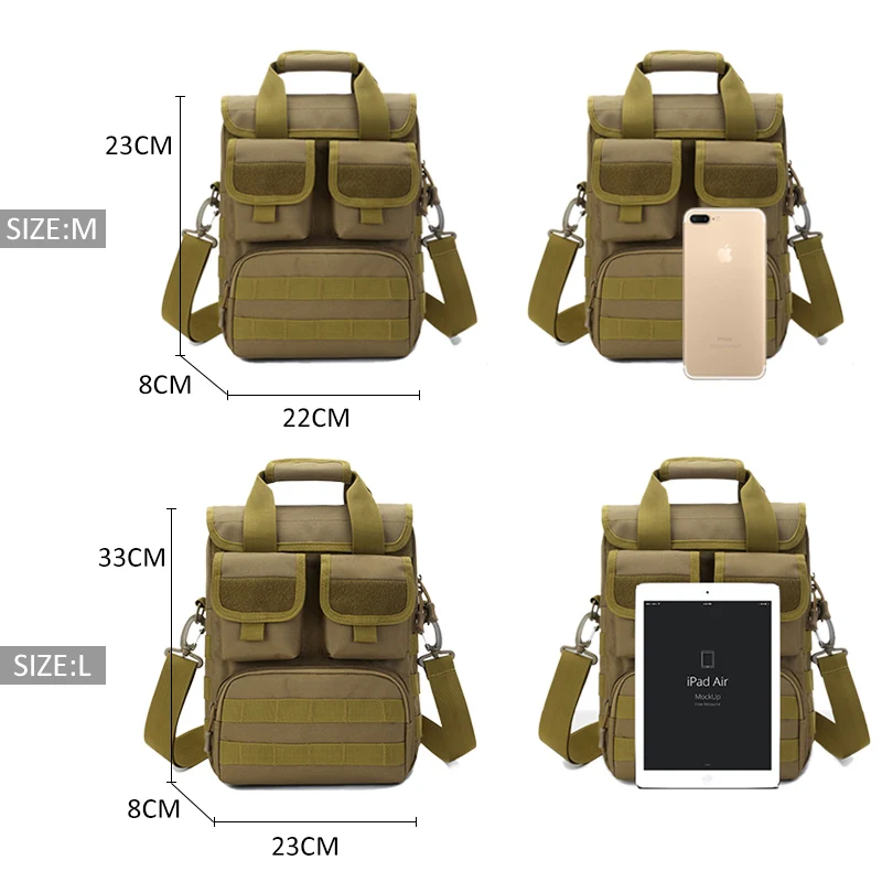 Military Tactical Bag Men Molle Messenger Shoulder Backpack Waterproof Outdoor Hiking Camping Climbing Handbag Hunting Schoolbag