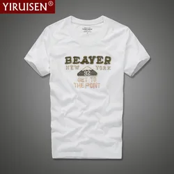 Yiruisen-メンズカジュアルTシャツ,ブランドの服,サマーファッショントップ,ラウンドネック,2022