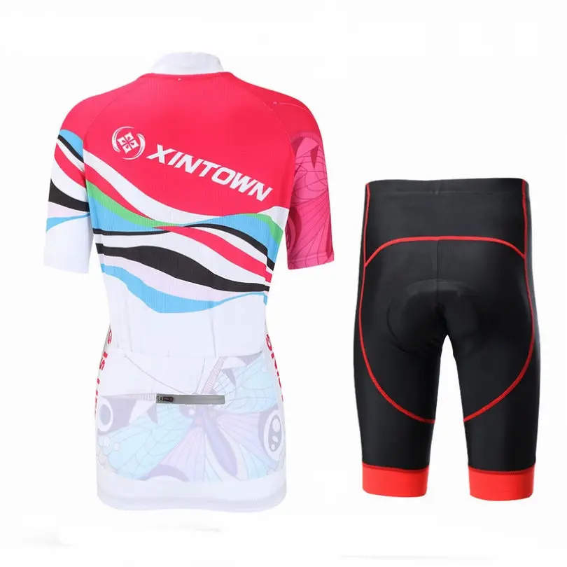 2017 XINTOWN Ropa Ciclismo Bike Jersey Shorts Sets Women Pro Cycling clothing Suits Girls Red White bicycle mtb Top bottom