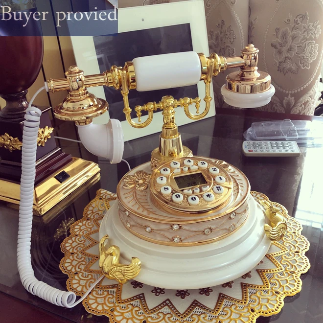 Antique landline for the elderly Telephone Classical retro white vintage fixed desk phone made of resin home office  europe