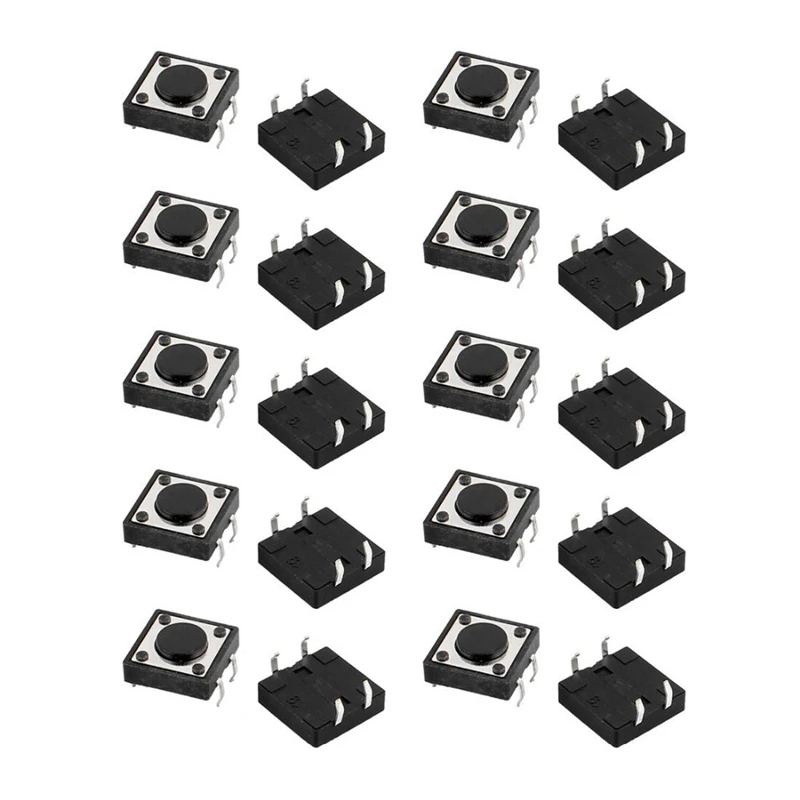 50pcs/lot Tactile Tact Push Button Switch DIP Momentary 4 pin 12mm x 12mm x 4.3mm 12*12*4.3H DIP-4