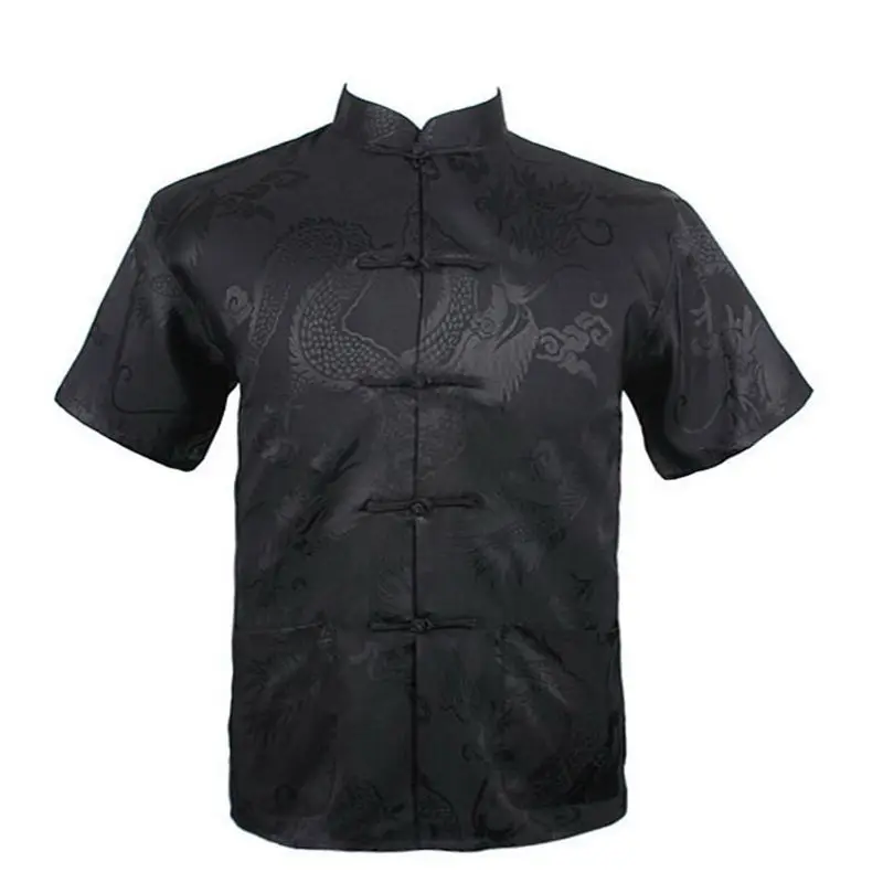 Men New Arrival Shirt Chinese Tradition Style Dragon Pattern Kung Fu Short Sleeve Shirts M-L-XL-XXL-3XL