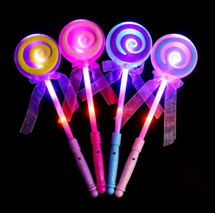 Wholesale Children Glow Stick Colorful Flash Magic Stick Lollipop Led Flash Stick Wand Novelty Toy Led Vocal Concert SN736