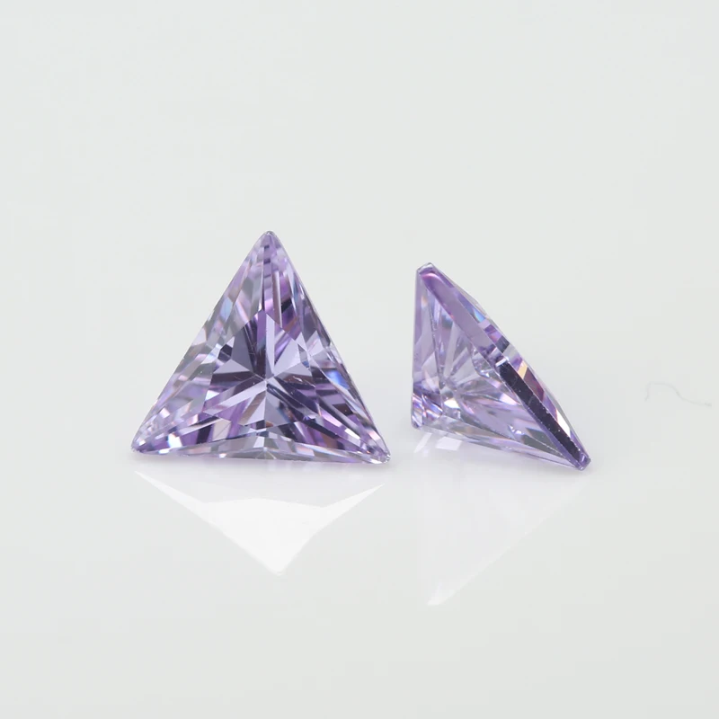 50pcs 3x3~15x15 AAAAA Triangle Shape White , Voilet, Olive , Purple, Black, Pink Cubic Zirconia  Loose cz Stone