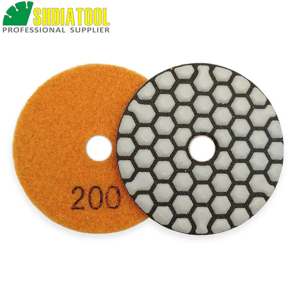 SHDIATOOL 7 Đường Kính 3 inch #200 Kim Cương Khô Miếng Đánh Bóng Đĩa Mài 80mm Nhựa Dán Kim Cương Dẻo CHÀ NHÁM ĐĨA