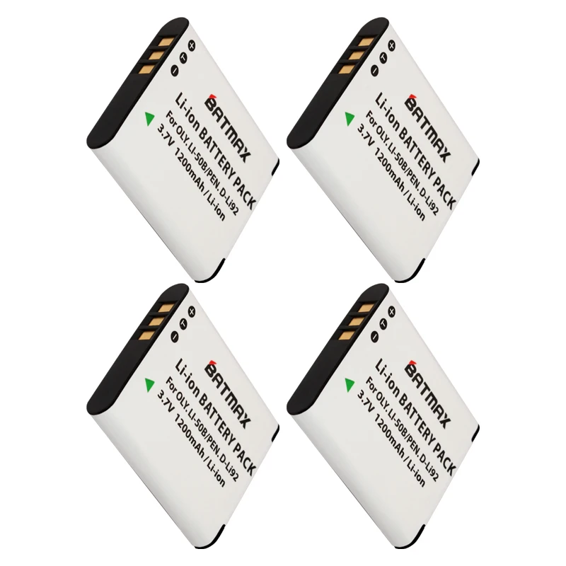 Li-50B LI50B 50B Battery (4Pack) for OLYMPUS SP 810 800UZ u6010 u6020 u9010 SZ14 SZ16 D755 u1010 SZ30 SZ20 XZ-1 VR350 SZ31 SZ16