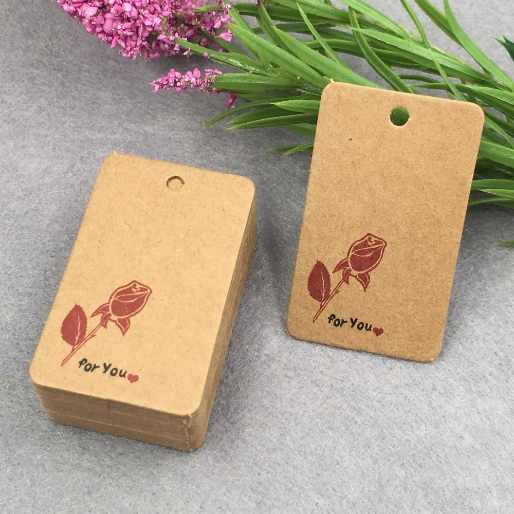 

1000pcs/lot brown Tags, Wooden Wedding Favor Tags, Price Label Party Hang Tags,