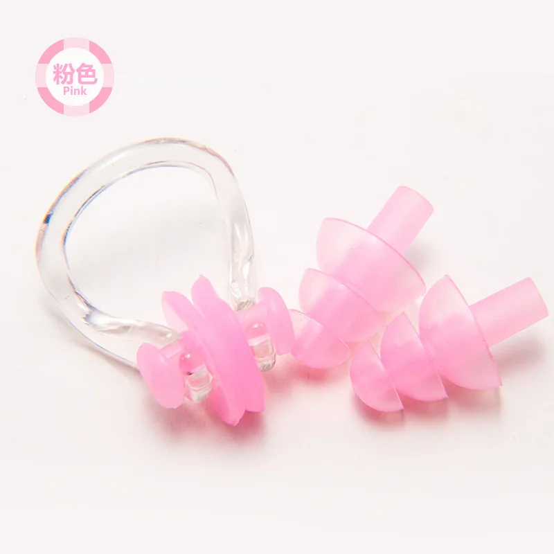 Waterproof Soft Silicone Swimming Nose Clip & Prevent Water Protection Swimming Earplug Ear Clips 1 SET