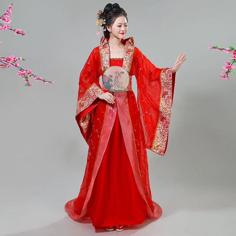 Chinese Women Ancient Costume Fairy Lady Cosplay Dress Trailing Tang Dynasty perform Princess Clothes Dance Costumes