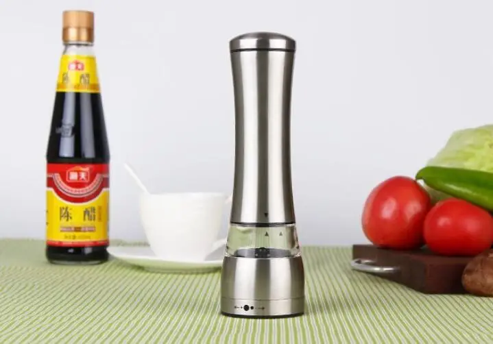 

Manual Pepper Mill Salt And Pepper The Grinder Kitchen Tools 1 piece Silver Stainless Steel And Clear Acrylic Construction