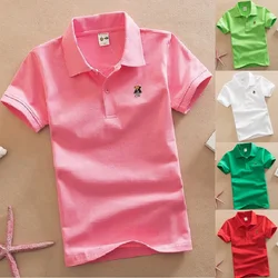 Brand Boys Shirts 3-15 Year Pure Solid Candy Baby Boy Tops Children Tees Shirts Outfits Kids Jersey Cotton Golf Shirt
