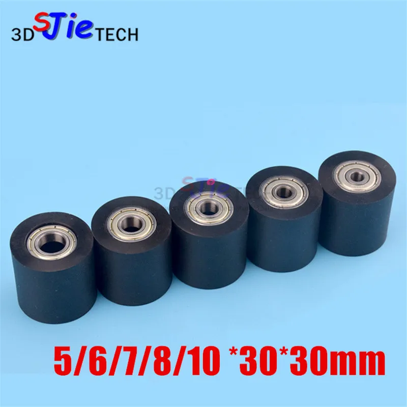 

1pcs OD 30mm , Package rubber bearing, PU double 626 bearing, rubber wheel, wrapped rubber roller, polyurethane, driven pulley