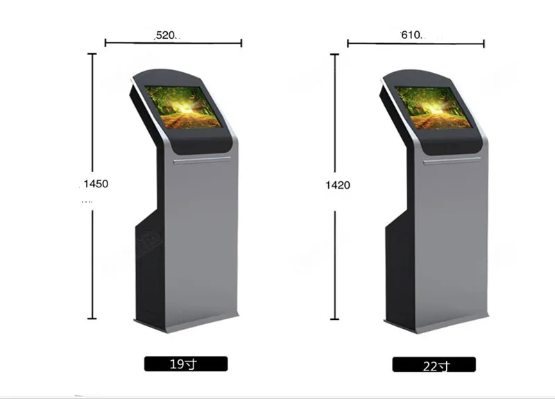 19 '' Floor stand self-service Metal housing Windows touch screen computer kiosk