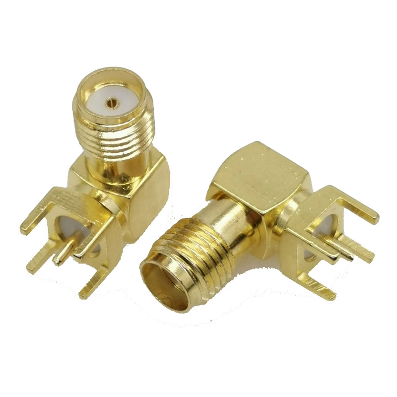 

Free shipping 100PCS SMA female Thru Hole plug Right Angle 90 DEGREE ( SMA-KWE ) PCB Mount connector RF adapter best quality