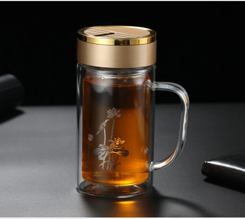 New Double Wall Glass cup Bottles Tumbler Glass Tea Drinking, Teacup Coffee Water pot tea cup,Water Bottle cups Flask