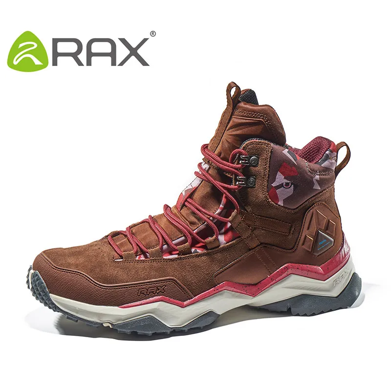 

RAX Men Hiking Shoes Antiskid Mountain Climbing Sneakers Women Breathable Geuine Leather Lightweight Trekking Outdoor Shoes Men