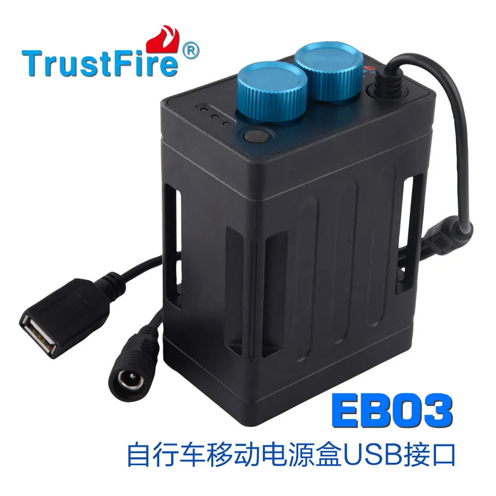 TrustFire EB03 Waterproof 18650 Battery Power Bank Case Box USB Charging Phone DC 8.4V Battery Pack Case Box For Led Bike Light