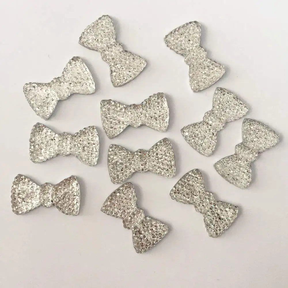 40 sztuk 12*20mm błyszcząca żywica kokardka Flatback Rhinestone księga gości ślubne zdobienie DIY aplikacja akcesoria do wyrobu biżuterii rzemiosło — zdjęcie 4
