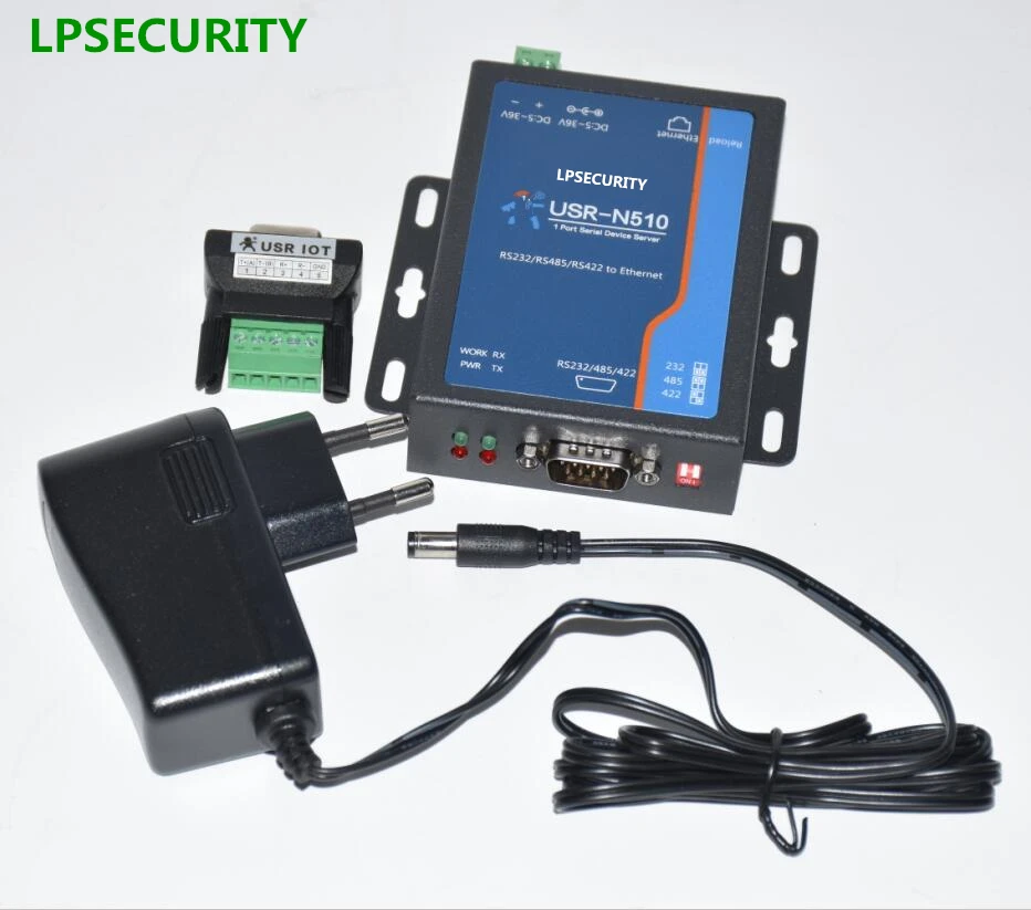 

LPSECURITY USR-N510 Industrial modbus gateway Serial RS232 RS485 RS422 to Ethernet converter with AT command function