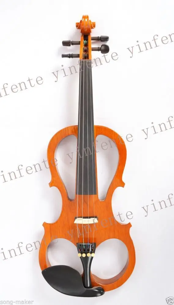 orange 4  String 4/4 New Electric Acoustic Violin    #5-2518#  can  make   5 string