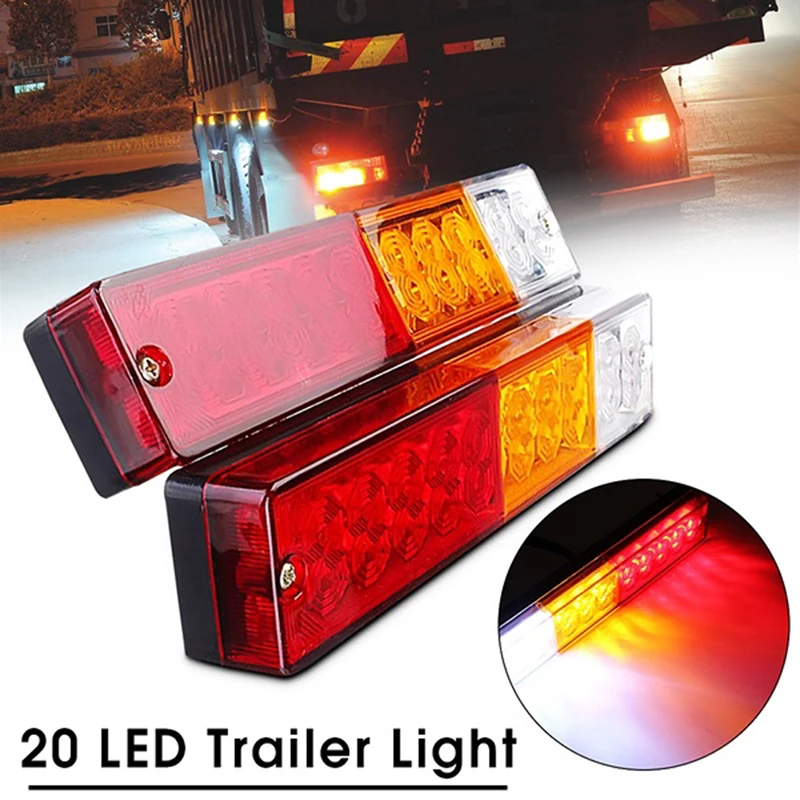 1PC 20 LED 12V Waterproof Tail Light Car Truck Trailer Stop Rear Reverse Turn Indicator Lamp Light Waterproof Car Accessories