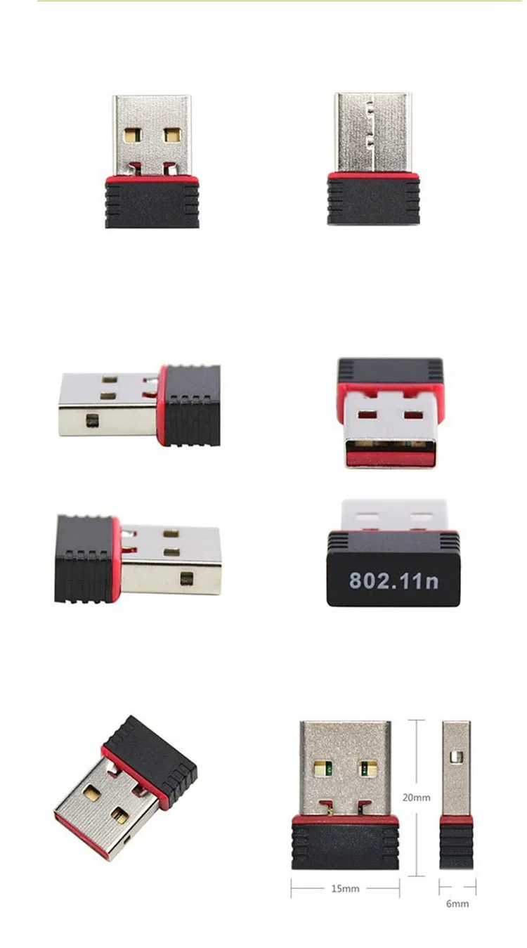 Usb 2.0 150mbps 11n 2.4 1ghzの無線lanインターネットドングルナノワイヤレスnアダプタwindows、mac os、linuxのralink社 7601 チップセットで