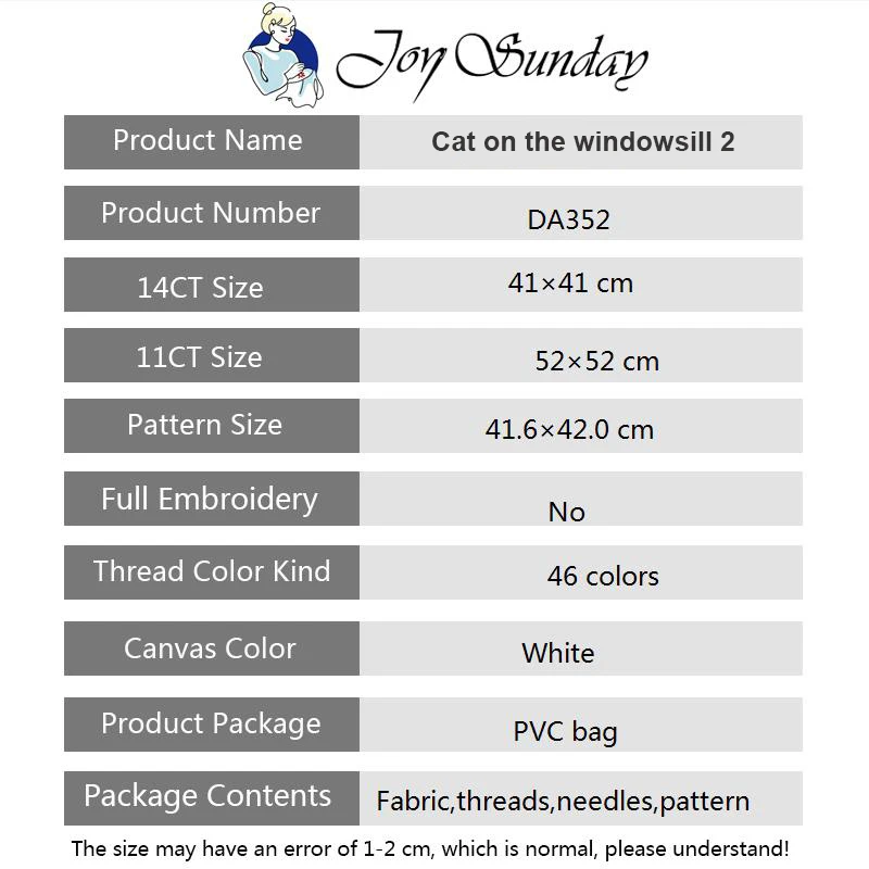Cat on the Windowsill, Counted Printed on Fabric DMC Cross Stitch kits, Embroidery Needlework Sets Accessories Home Decoration
