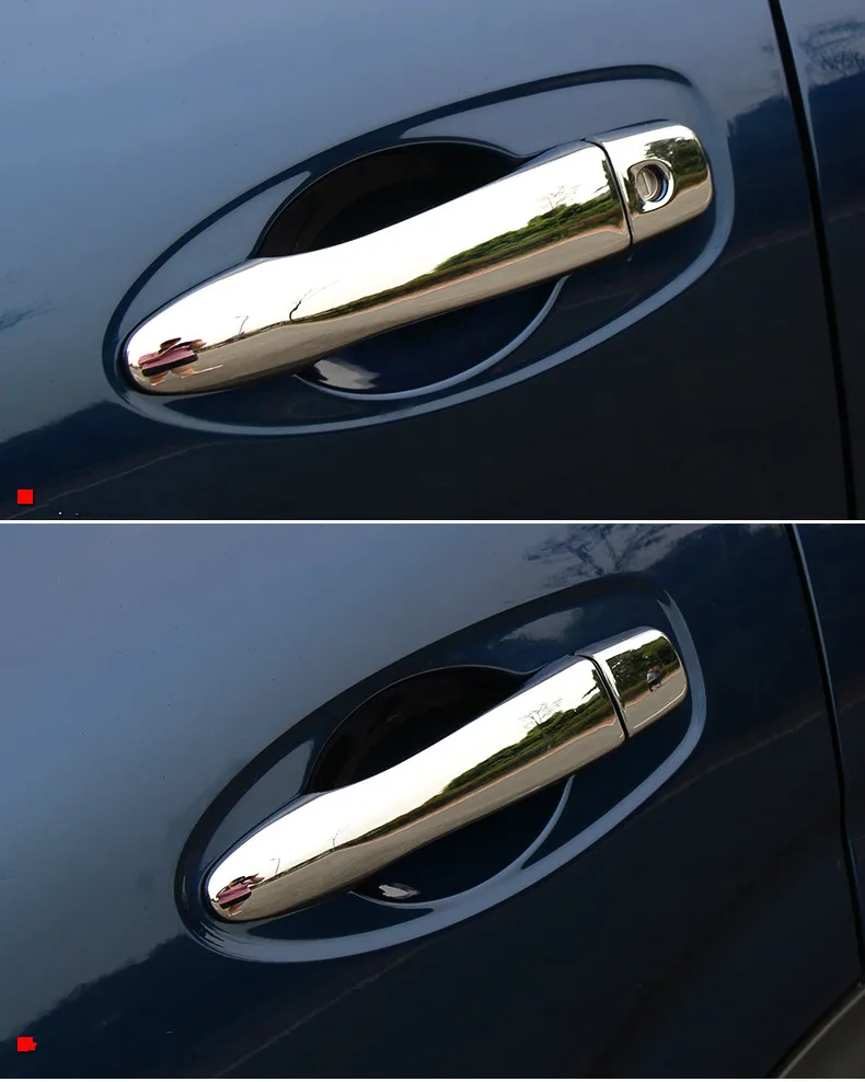For Nissan Sentra B17 2014 2015 2016 2017 2018 2019 Chrome Door Handle Cover Pad Sticker Molding Styling Overlay Car Accessories