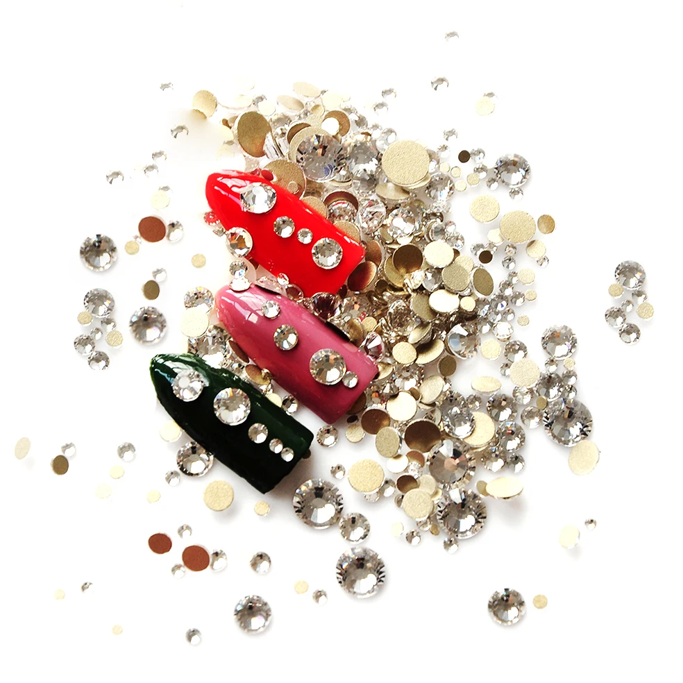 SS6 Glitter Rhinestones Multicolor Crystal Glass Flatback Crystal Tiny 3D Micro Manicure Beads DIY Decorations For Nail Art